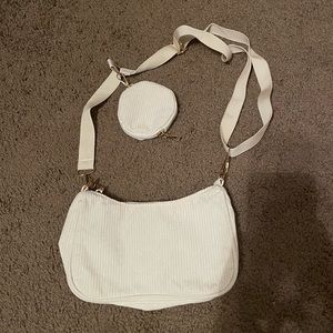 White crossbody purse with coin purse